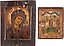 THREE SMALL ICONS SHOWING CHRIST PANTOKRATOR, THE KAZANSKAY