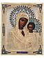 RUSSIAN ICON KAZAN MOTHER OF GOD IN SILVER OKLAD