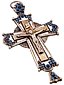 RUSSIAN ORTHODOX SILVER ENAMEL CROSS PENDANT