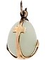RUSSIAN 84 GILT SILVER CARVED JADE STONE EGG PENDANT