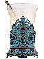 RUSSIAN SILVER ENAMEL TEA GLASS HOLDER WITH SPOON