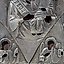Silver oklad and two small icons of the Mother of God are...