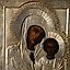 Russian Enameled Silver Icon of the Mother of God of Kazan