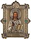 AN ICON SHOWING CHRIST PANTOKRATOR WITH SILVER-GILT OKLAD WI...