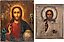 两个描绘基督全能者的图标（带有银饰）