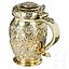 A large Russian silver-gilt lid tankard with a coin of Peter I...