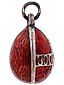 RUSSIAN 88 SILVER AND RED ENAMEL EGG PENDANT
