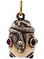 RUSSIAN SILVER RUBY STONES SNAKE FIGURINE PENDANT