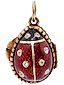 RUSSIAN GILT SILVER GEMSTONE EGG LOCKET PENDANT