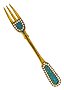 Gustave Klingert fork, Russian, gilded, with enamel.