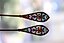 Karl Faberge pair of silver gilded tea spoons with unique tr...