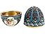 RUSSIAN 84 GILT SILVER CLOISONNE ENAMEL EGG CASE