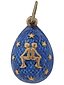 RUSSIAN GILT SILVER ENAMEL ZODIAC EGG PENDANT