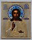 A RUSSIAN ICON OF CHRIST PANTOCRATOR IN SILVER RIZA, 19TH CE...