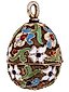 RUSSIAN GILT SILVER CLOISONNE ENAMEL EGG PENDANT