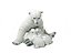 Porcelain statuette "White Polar Bear with two cubs" Royal Copenhagen