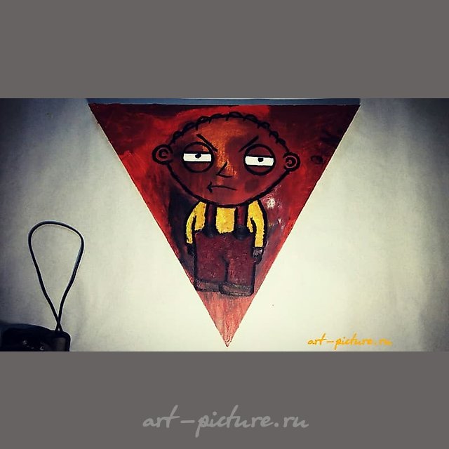 Portrait: Stewie Griffin Oil on canvas.