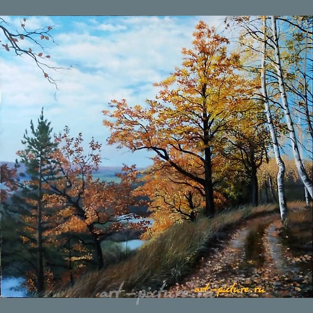 Осенняя дорога масло, холст 