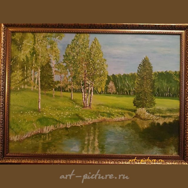 "Greens in May, oil on canvas"