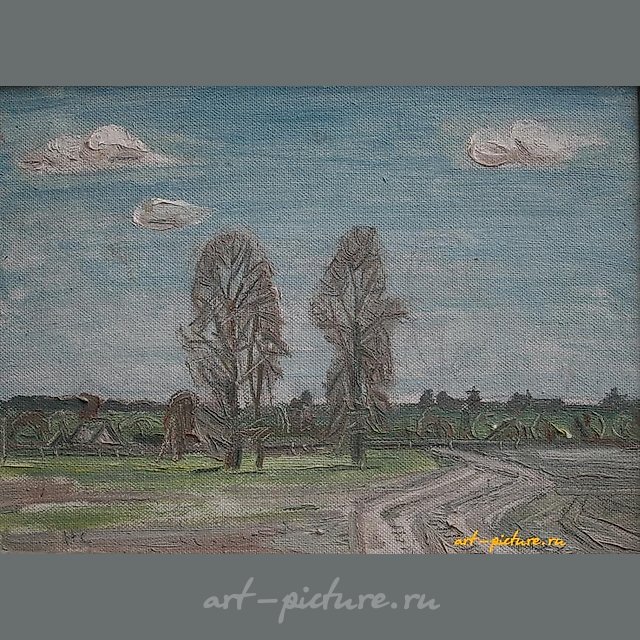 Моя бывшая деревня. Картон, масло. 28 х 38 см