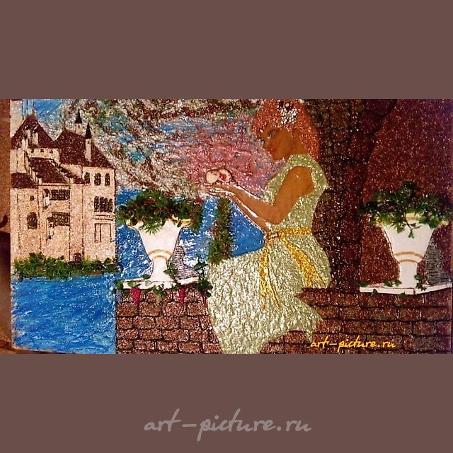 Жемчужина Любви. Авторская техника,проволочный коллаж,проволока,лак,стразы,акрил.краски,декор.лист,натур.камень. 
