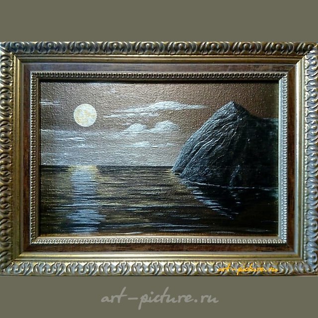 Луна над морем Холст, акрил 