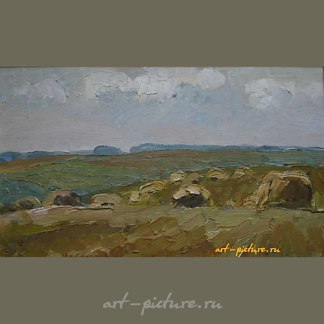 Поле. Картон, масло. 33 х 55 см