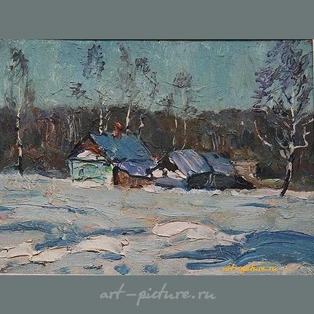 Лазурь. Картон, масло. 19 х 25 см