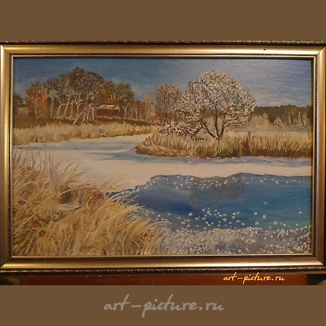 Февраль-март масло, холст на картоне 