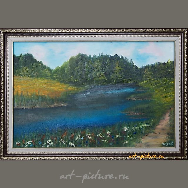 "Forest Lake oil, canvas, mixed media"
