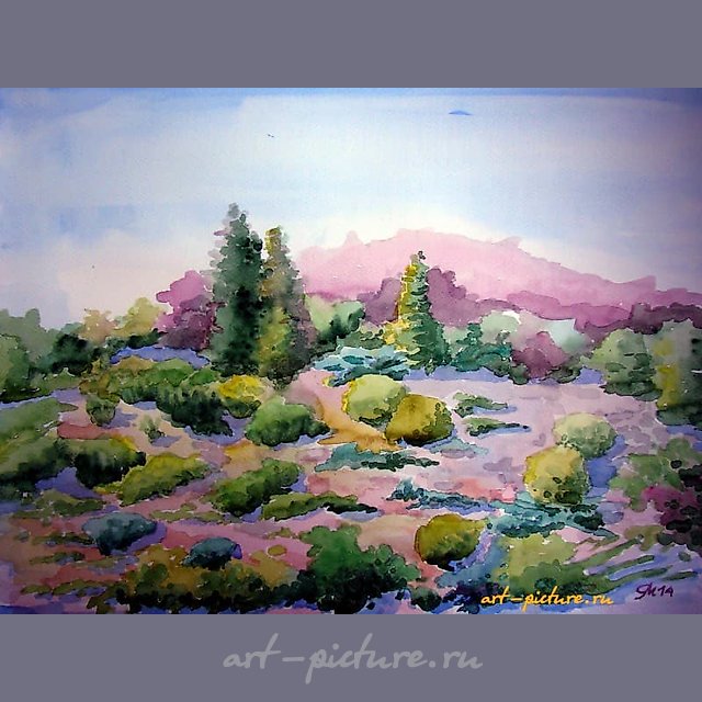 在植物园散步 纸 张，水彩画