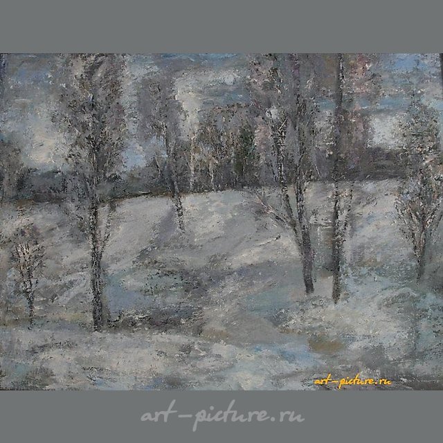 Оттепель. ДВП, холст, масло. 54 х 70 см