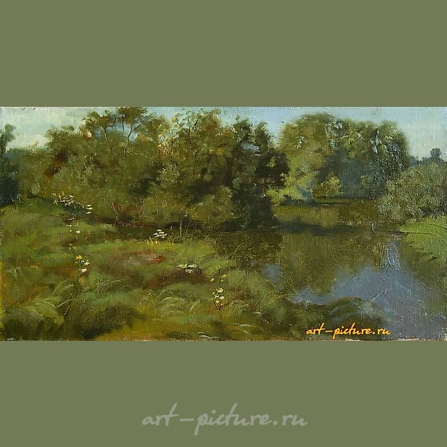 Речка Тяжинка. масло, холст