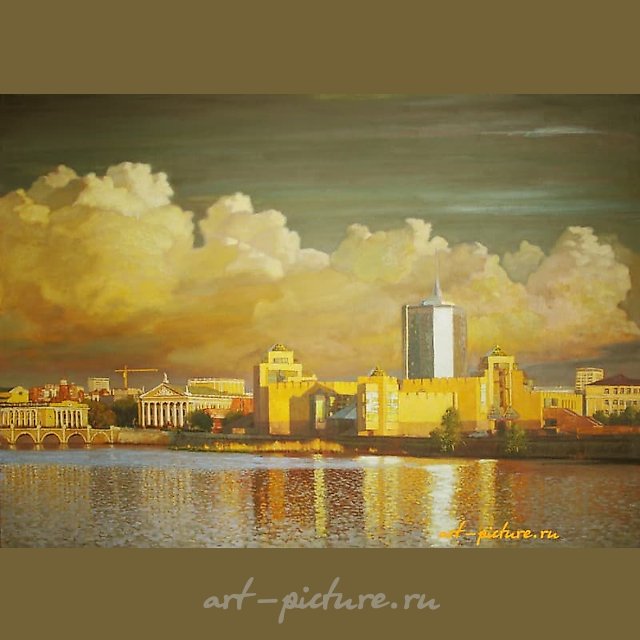 Набережная р, Миасс холст, масло 