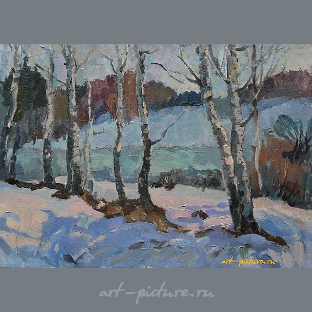 Голубой март. Холст, масло. 50 х 70 см