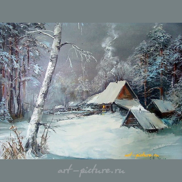 Зимний вечер масло,холст