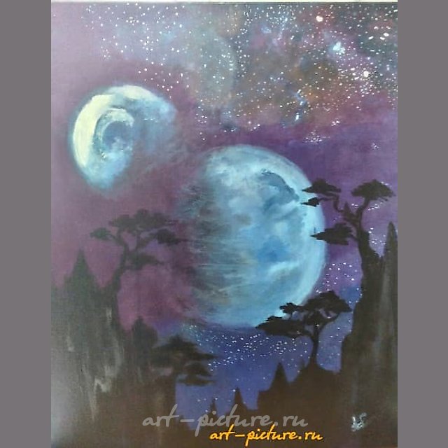 蓝色星球 画布底座，上面是丙烯和搪瓷
