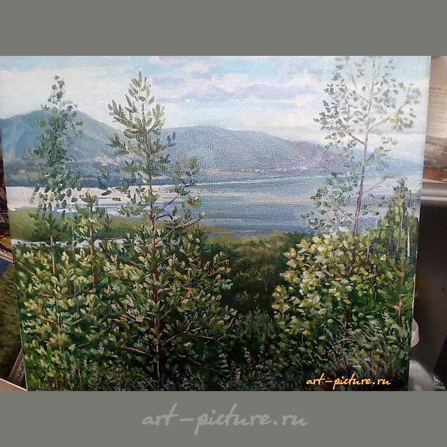"Volga landscape, Tsarevshchina, oil on canvas"