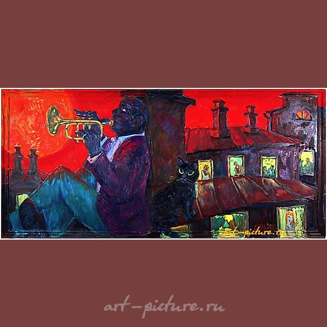 Трубач на закате 130х85untitled Холст , масло 