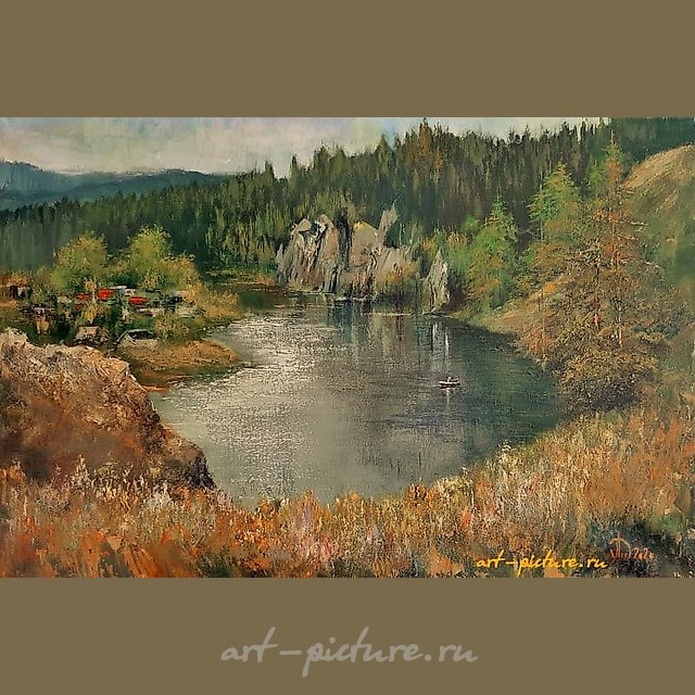 Чусовая в посёлке Чусовой масло,холст