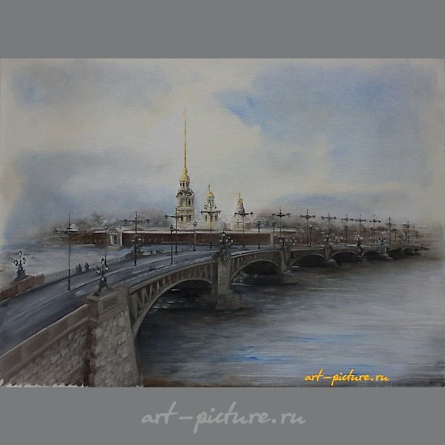 Троицкий мост масло, холст 