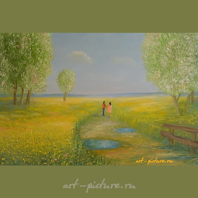 Весна романтика грезы масло холст