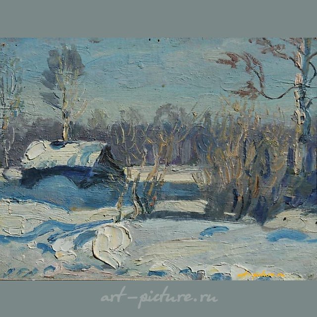 Мороз и Солнце. Картон, масло. 28 х 21 см.