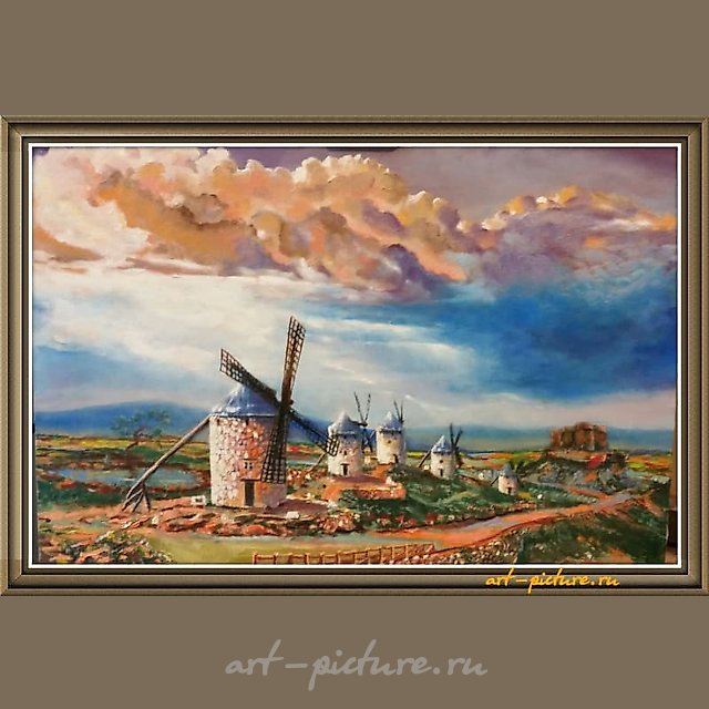 Мельницы масло холст