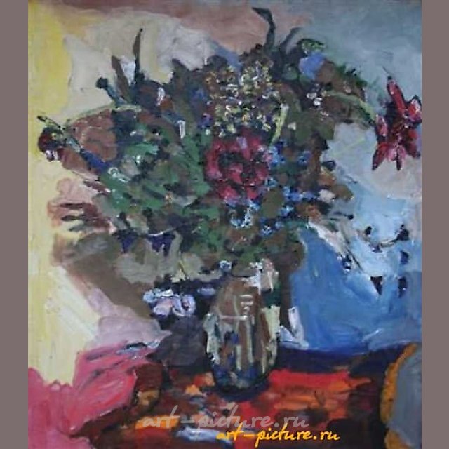 Букет с пионами. Холст, масло. 80 х 70 см