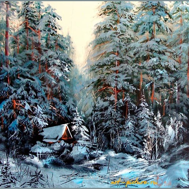 Зимний этюд масло,холст