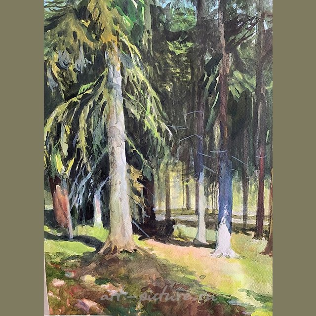 The text "Летний лес" translates to "Summer forest" in English.