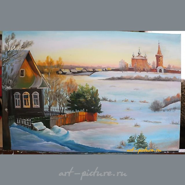 Зимний рассвет холст,масло 