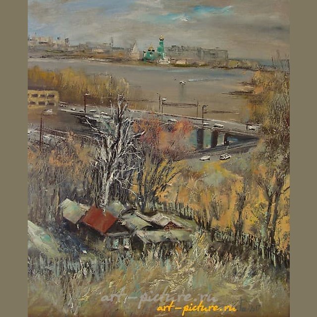 Вид на город со стеллы масло,холст