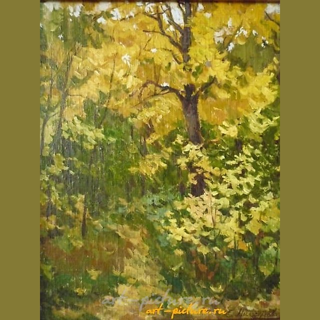 Золотая осень масло, оргалит